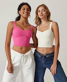 QINSEN Women's Sleeveless Backless Crop Tank Top Sweetheart Neck QINSEN Women's Sleeveless Backless Crop Tank Top Sweetheart Neck